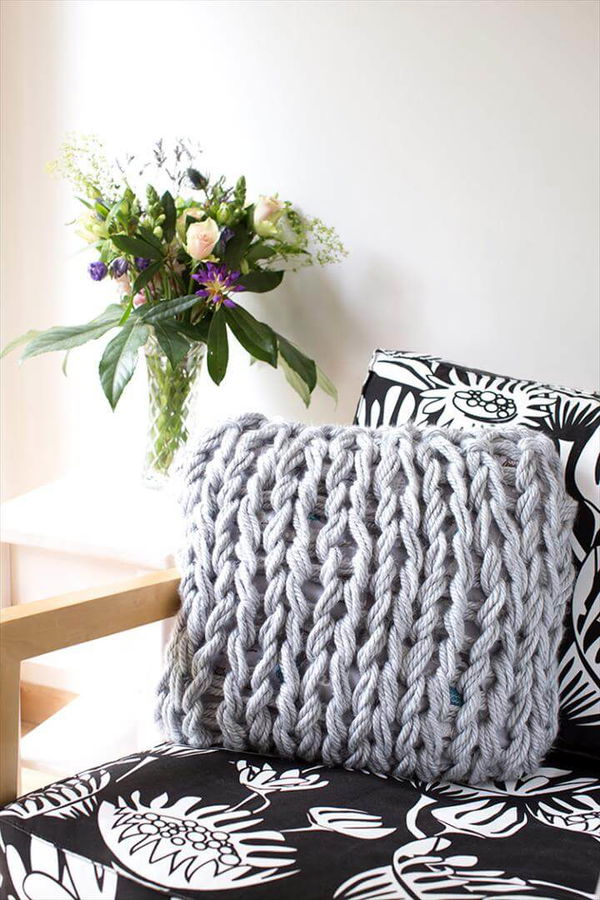  DIY arm knit cushion cover