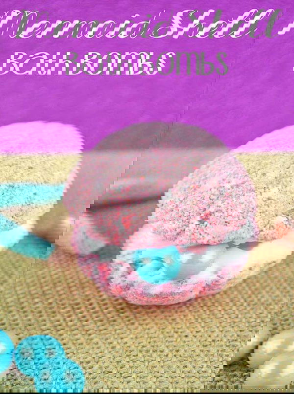 Fun DIY Projects for Women, Teens, and Girls, DIY Bath Bombs Recipe and Tutorials, Mermaid Shell Bath Bomb Like Lush