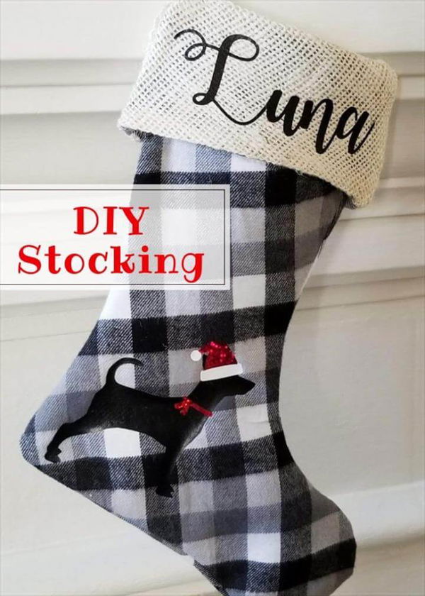 buffalo plaid stockings pin