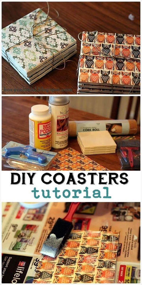 DIY Coasters, Inexpensive DIY Birthday Gift Ideas for Women