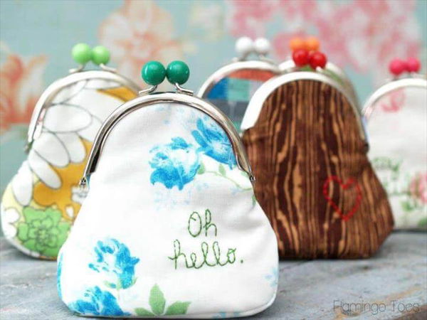 DIY Coin Purses, Quick and Easy Embroidered Coin Purse