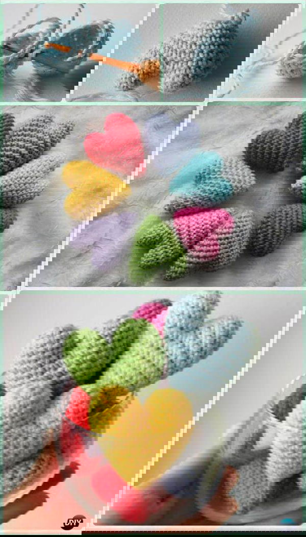 Crochet 3D Amigurumi Heart Free Pattern- Crochet Heart Free Patterns Instructions