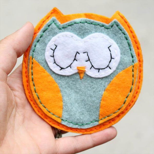 felt owl pouch