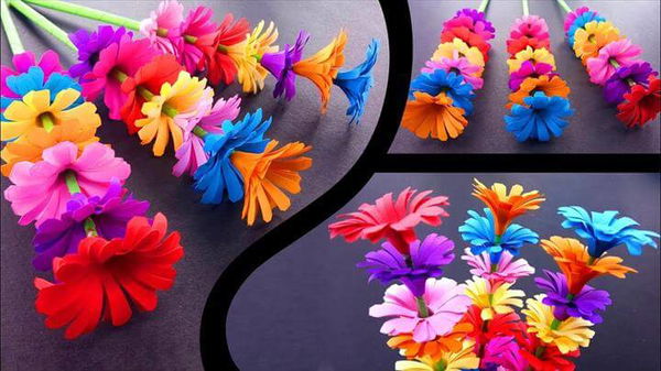 Sticky Gift Flower, Easy Flowers Making, Handmade Gift Ideas : DIY Paper Crafts