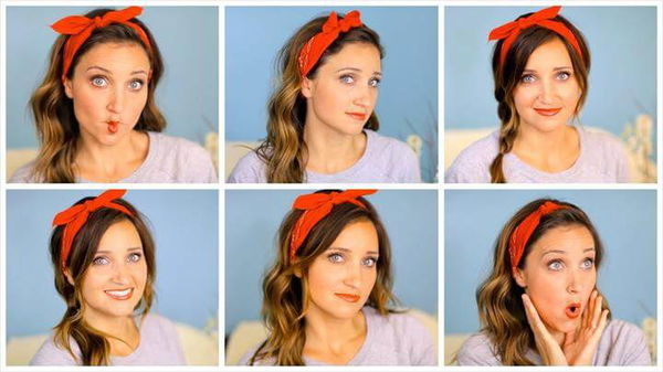 Six DIY 1-Minute Bandana Hairstyles - Cute Girls Hairstyles