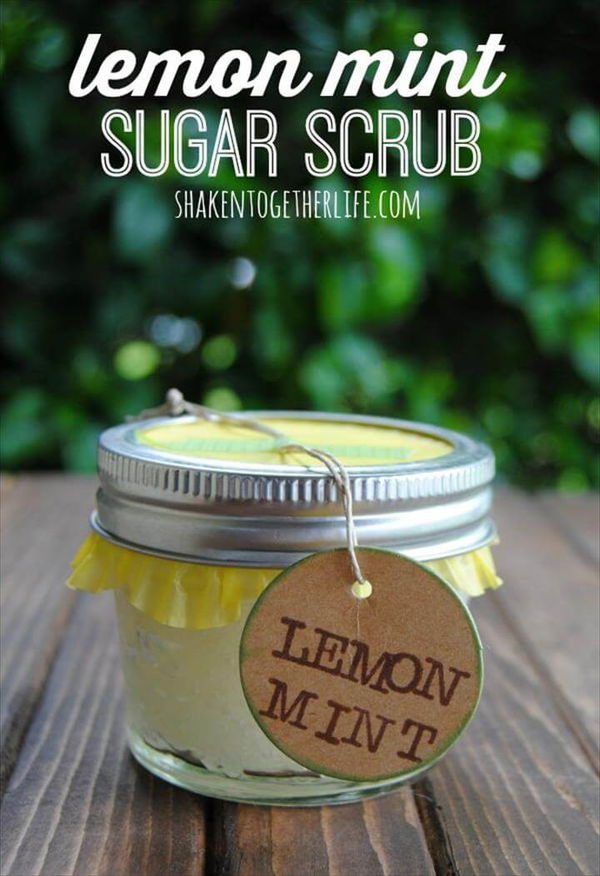 Diy Crafts Ideas. Lemon mint sugar scrub is a fantastic Mothers Day gift!