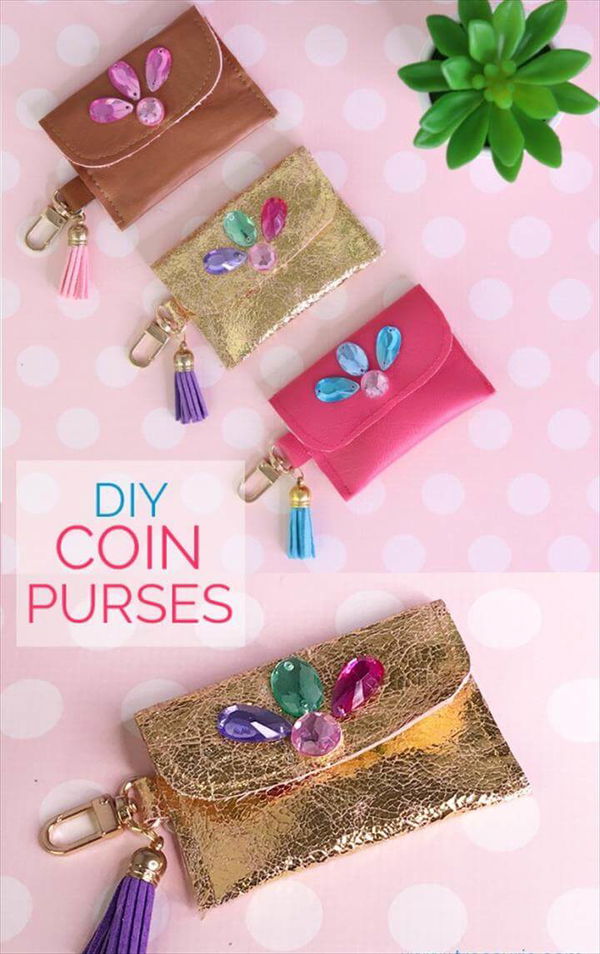 diy coin purse, leather purse