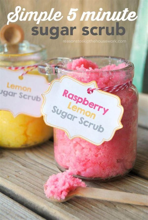 5 minute Simple Sugar Scrub Recipes with printable gift tags