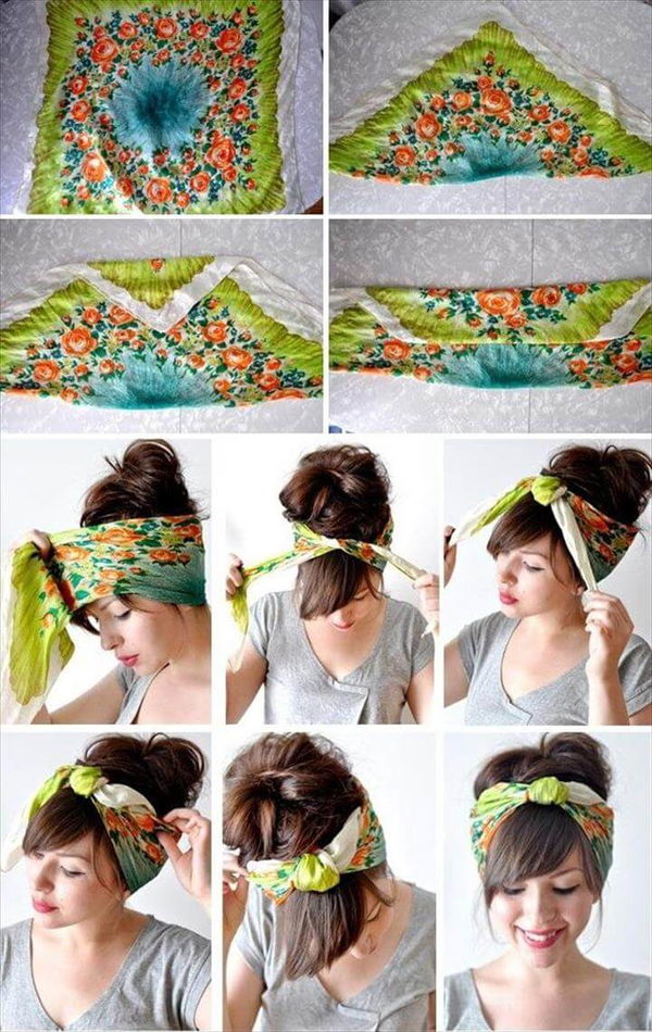 Pin up girl hair scarf -DIY. Summer look is fun and you can really make a nice look just.