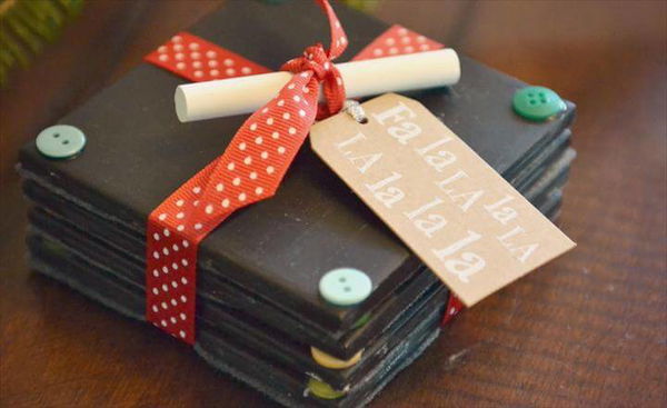 DIY Chalkboard Coasters, Easy Handmade Gift Idea 