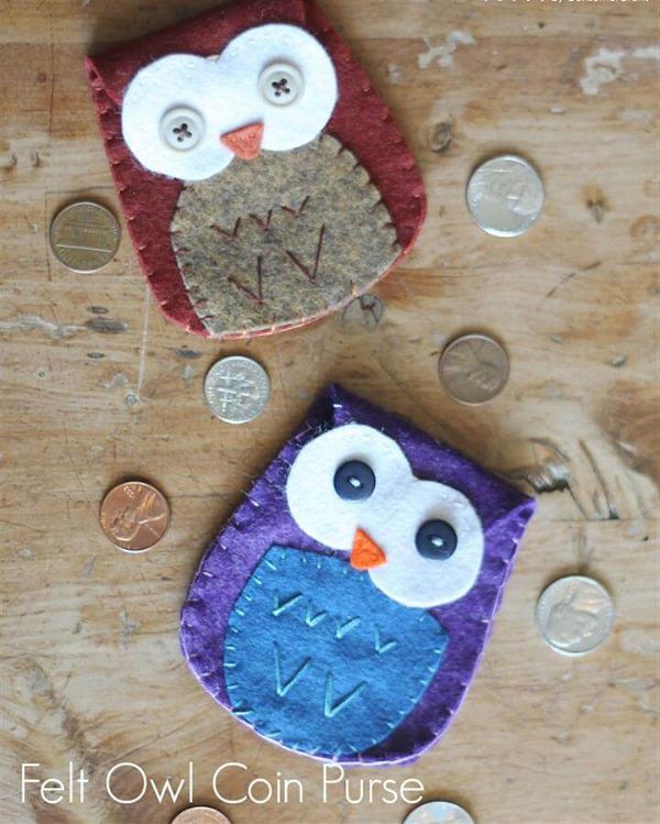 Felt Owl Coin Purses with Free Pattern