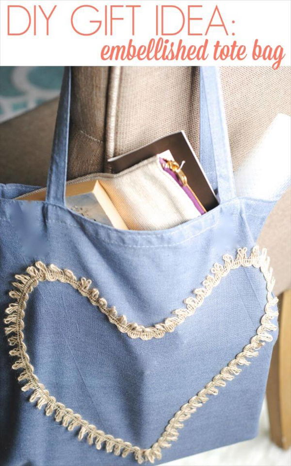 Great Mother's Day Handmade Gift Idea: Hand-Dyed Embellished Tote Bag