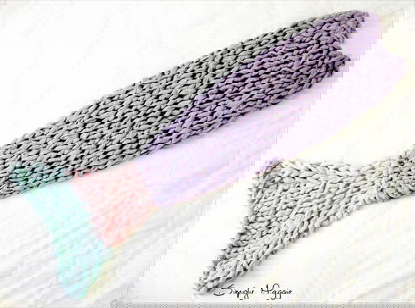 Free Knitting Pattern for Arm Knit Mermaid Blanket