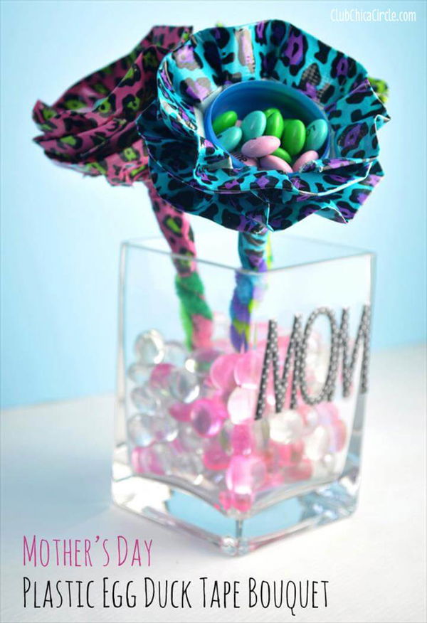 Mother's Day Plastic Egg Duck Tape Bouquet