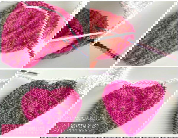 Free Crochet pattern for a Hearts and Doilies banner