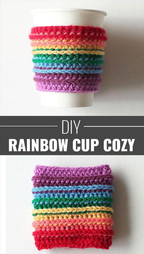 Crochet a Rainbow Cup Cozy