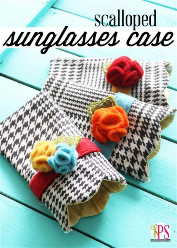 Cheap DIY Gift Ideas - Scalloped Sunglasses Case - List of Handmade Gifts on A Budget