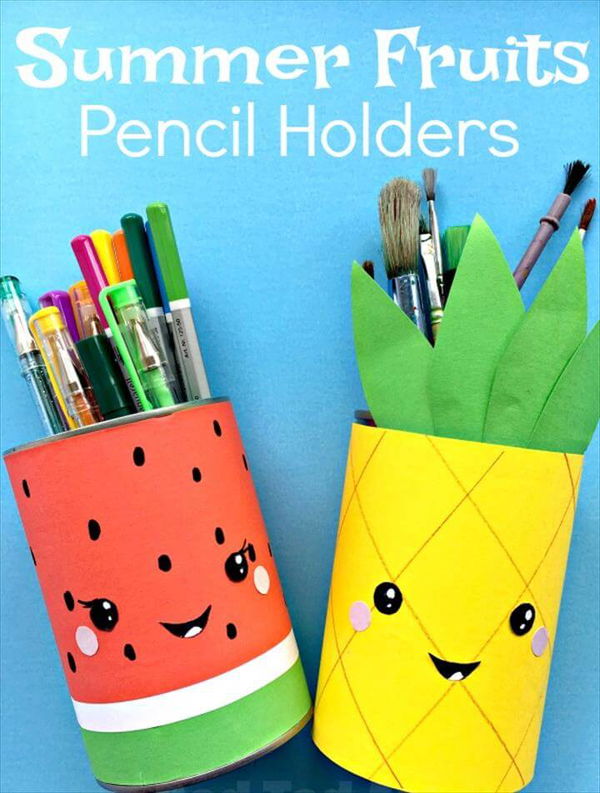 Summer Pencil Holders - this little Melon Pen Pot and Pineapple Pen Pot are super quick