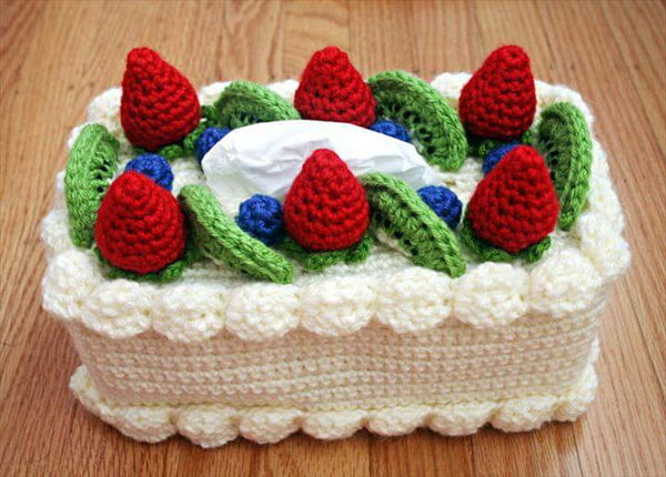 Chiffon Cake Tissue Box Cozy Free Crochet Pattern