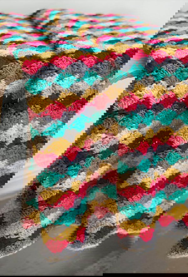 Colorful crochet baby blanket