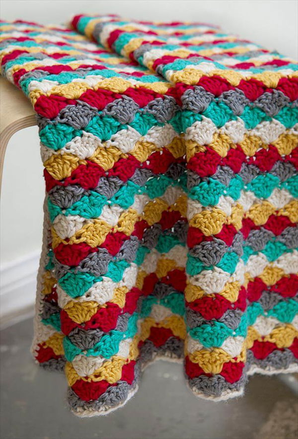 Colorful crochet baby blanket