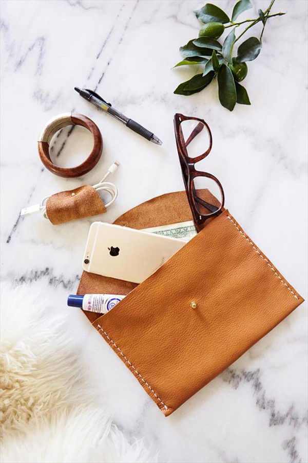 DIY Leather Envelope Clutch