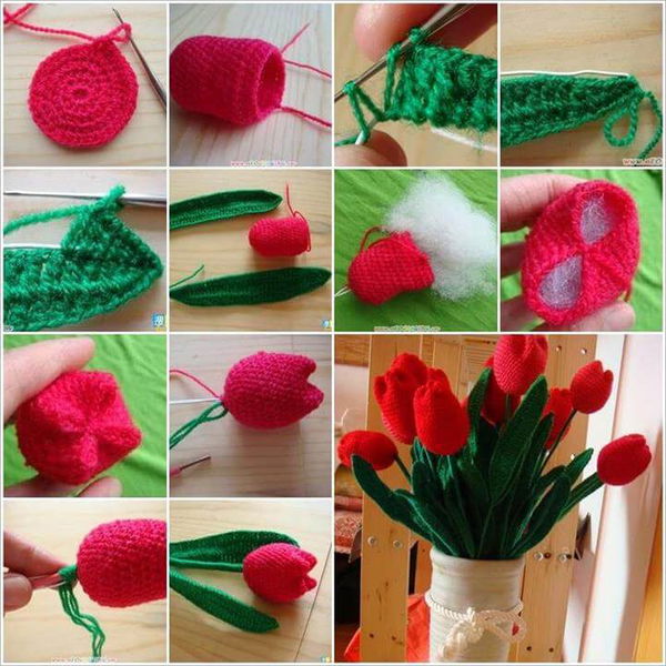 Wonderful DIY Crochet Tulip Flower