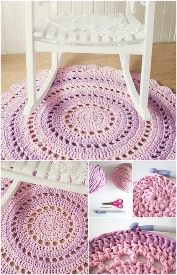 Crochet T-shirt Yarn Rug