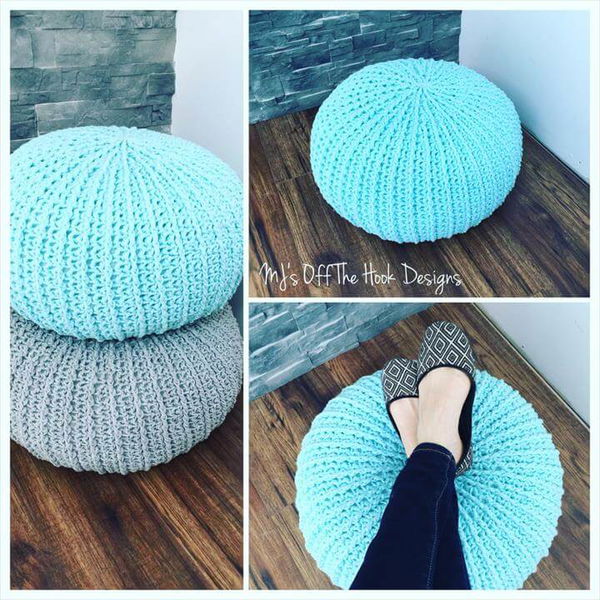 Crochet pouf free pattern