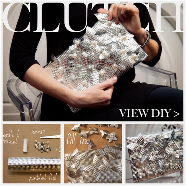 DIY Foil Clutch, diy crafts, diy fashion, clutch tutorials