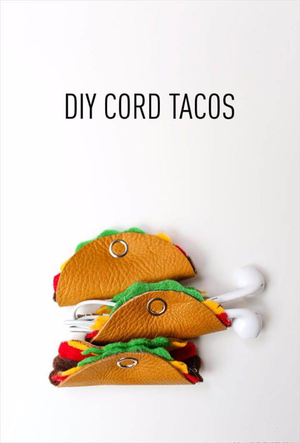 Best DIY Gifts for Girls - DIY Cord Tacos -Cute Crafts and DIY Projects that