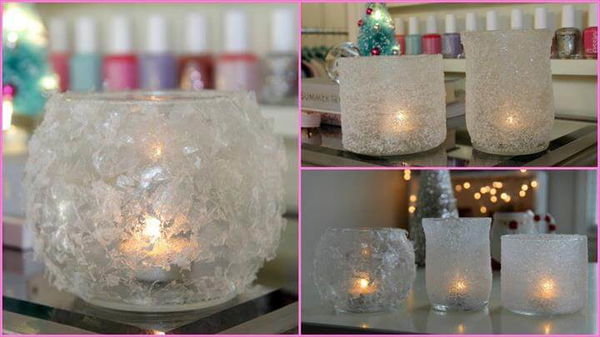 DIY Winter Room Decor - Winter Votives