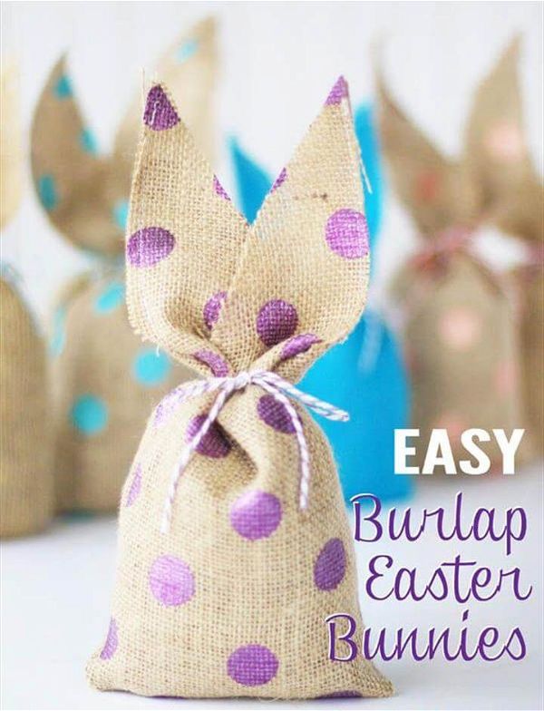 DIY Burlap Easter Bunny Bags 