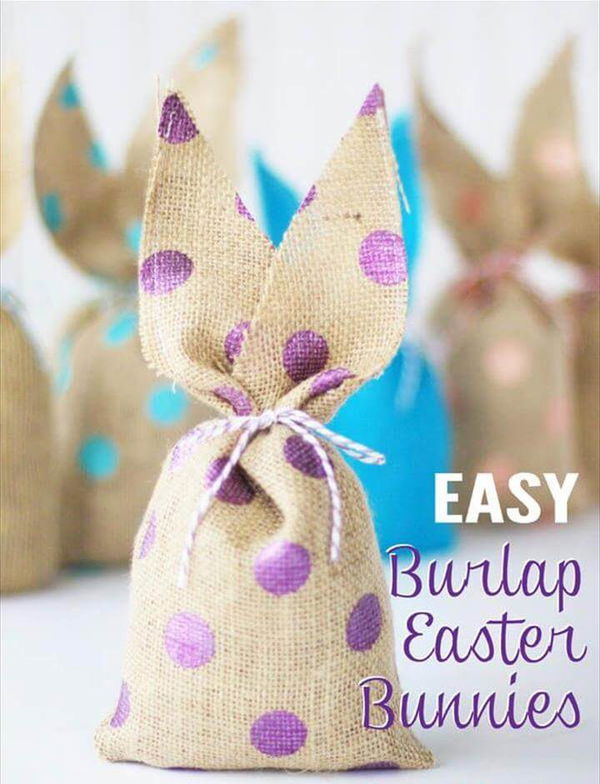 DIY Burlap Easter Bunny Bags 