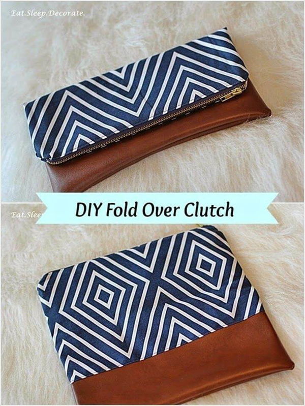 {DIY} Fold Over Clutch