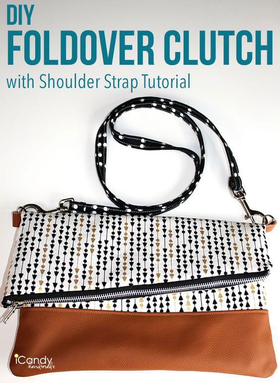 DIY Foldover Clutch with Shoulder Strap