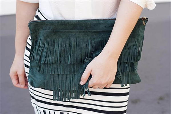 diy fringe clutch bag tutorial