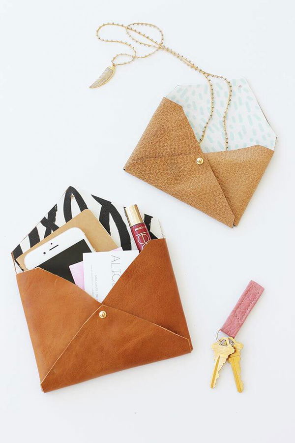 DIY Leather Envelope Clutch