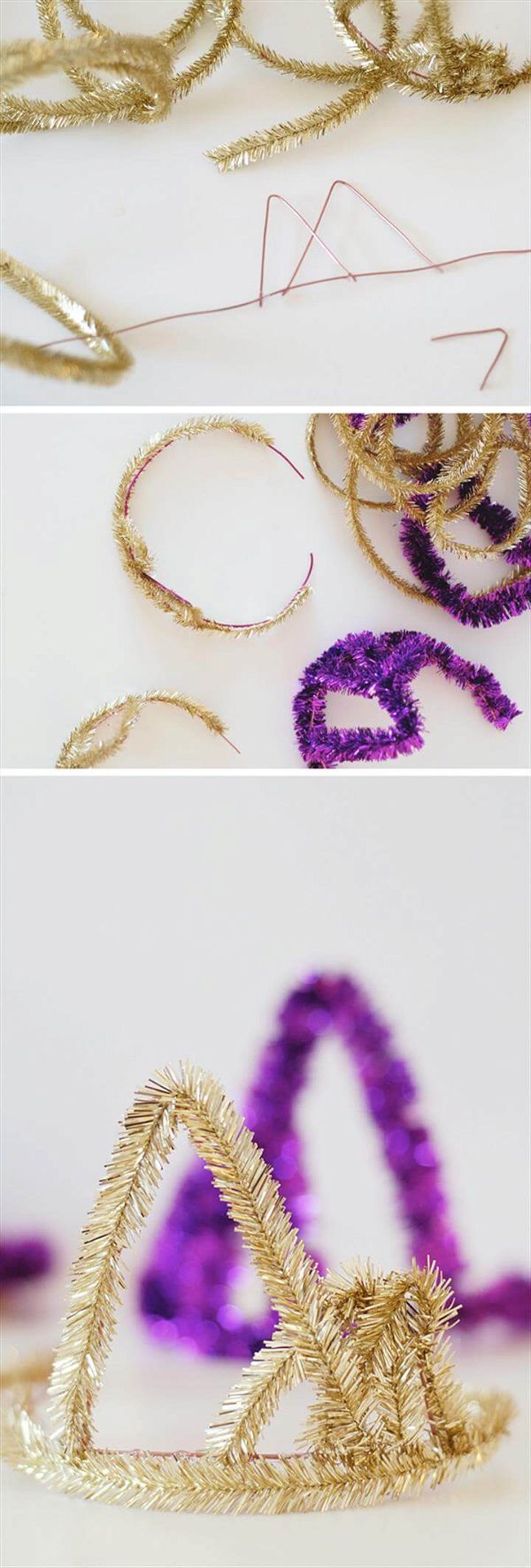 New Years Eve Party Hacks - DIY Tinsel NYE Party Crowns