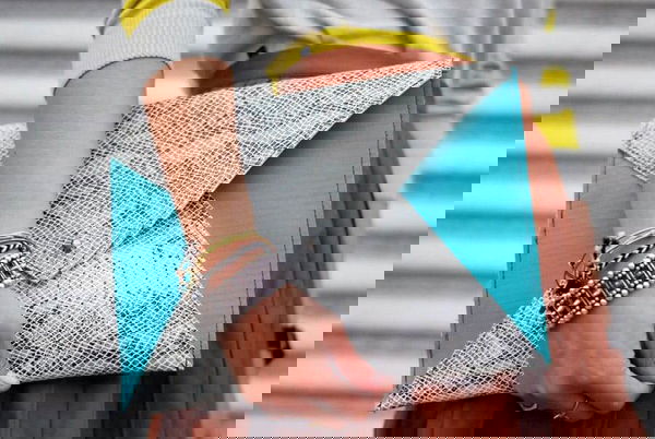 Neon Snakeskin Clutch