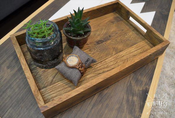 serving tray, wooden tray, Reclaimed Wood Farmhouse Tray for Anything. DIY Project ...