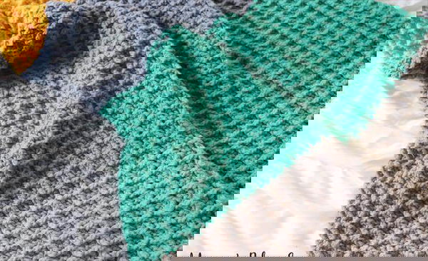 Color Block Crochet Blanket