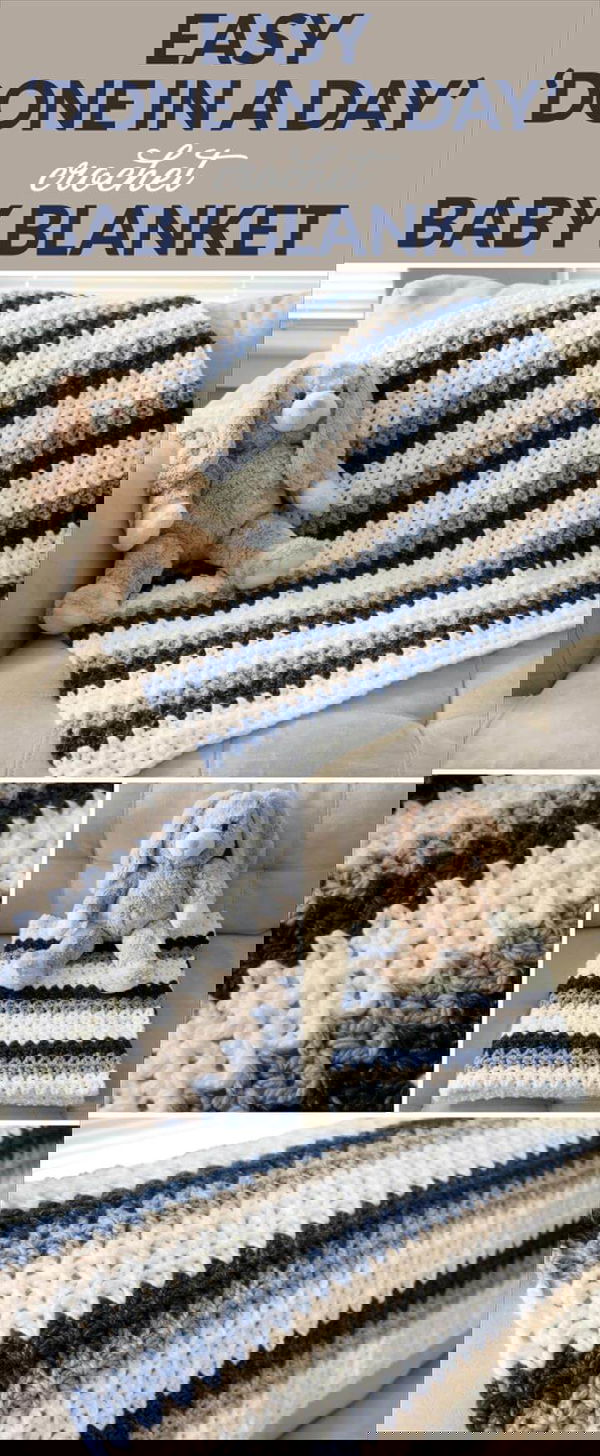 Easy 'Done in a Day' Crochet Baby Blanket
