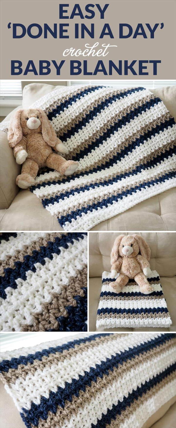 Easy 'Done in a Day' Crochet Baby Blanket