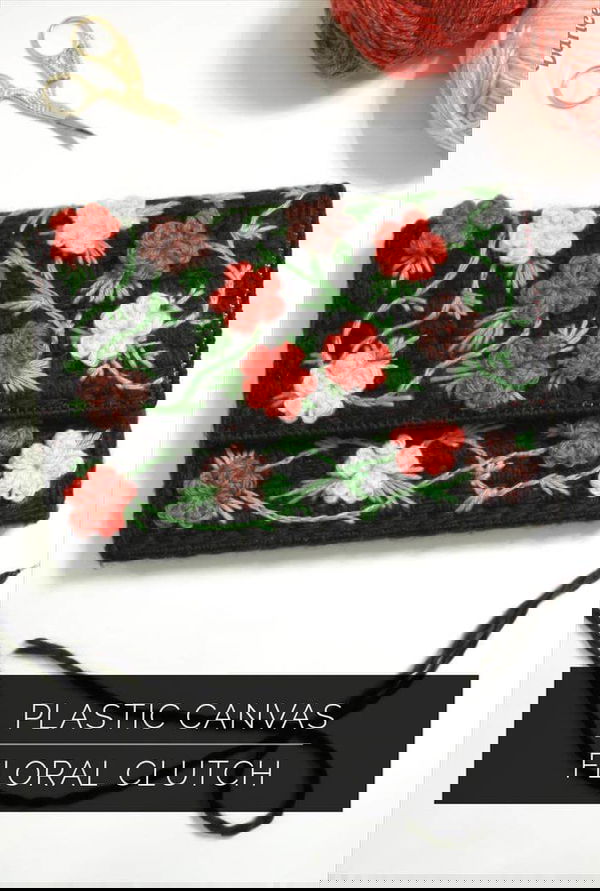 DIY Clutch Bag: Plastic Canvas Floral
