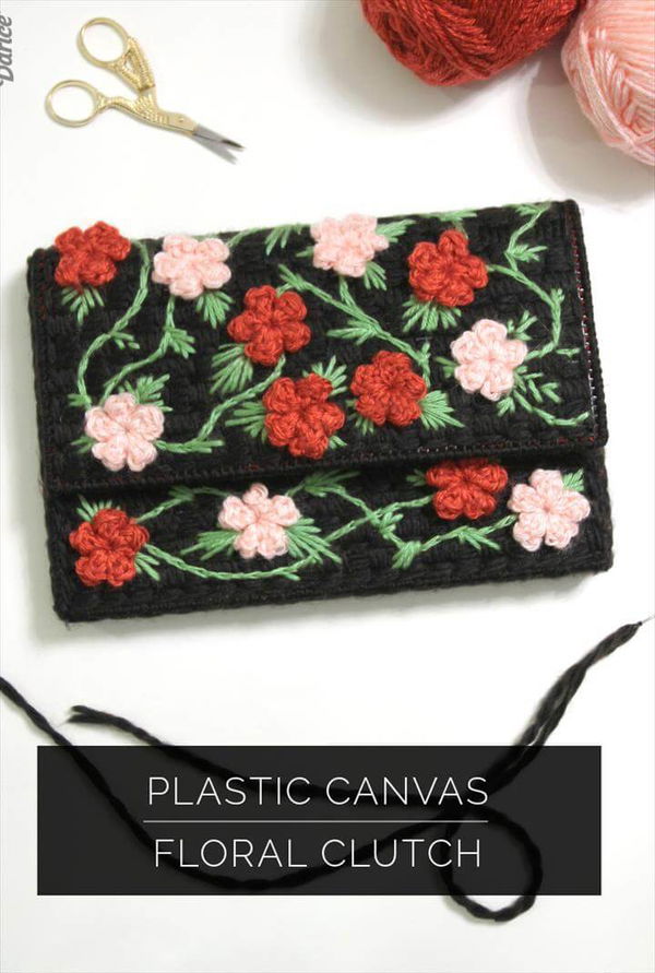 DIY Clutch Bag: Plastic Canvas Floral