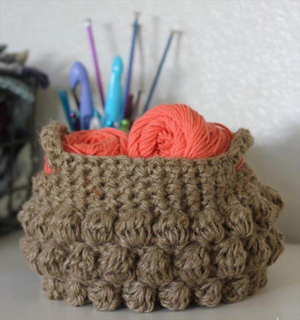 crochet basket, storage, Free Crochet Decor Patterns - Jump on the crochet trend and make some of these