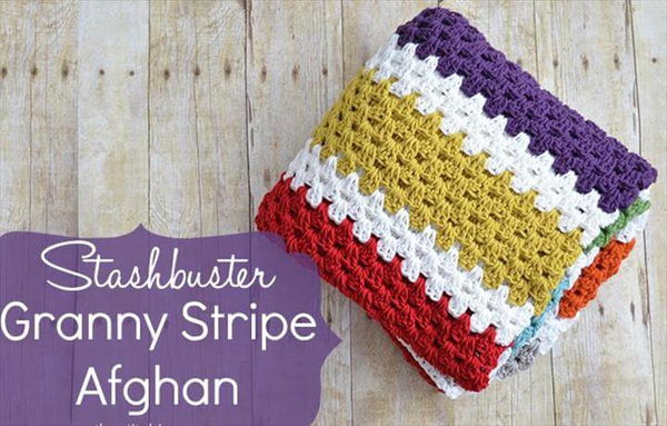 Stashbuster Granny Stripe Afghan - Free Pattern