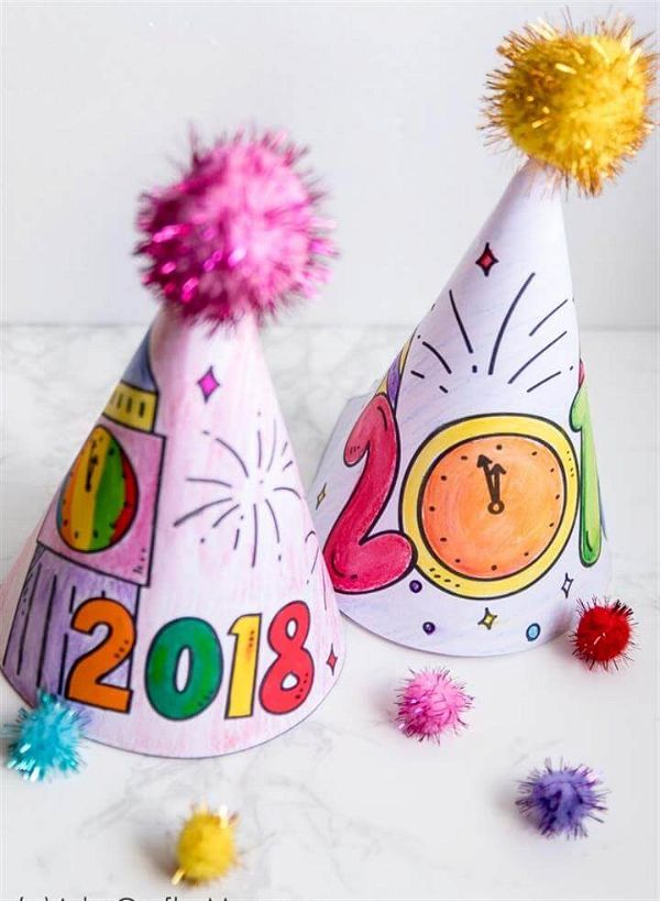 free printable new year s eve coloring party hats artsy craftsy mom