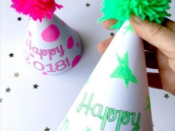 New Year's Eve Party Hat Printables - Use the templates to decorate your own or